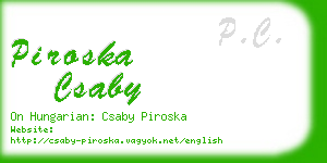 piroska csaby business card